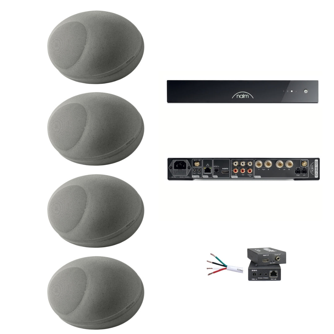 Kit para Terraza Grande Fiesta con 4 OD Stone 8 + Naim CI-Uniti 102