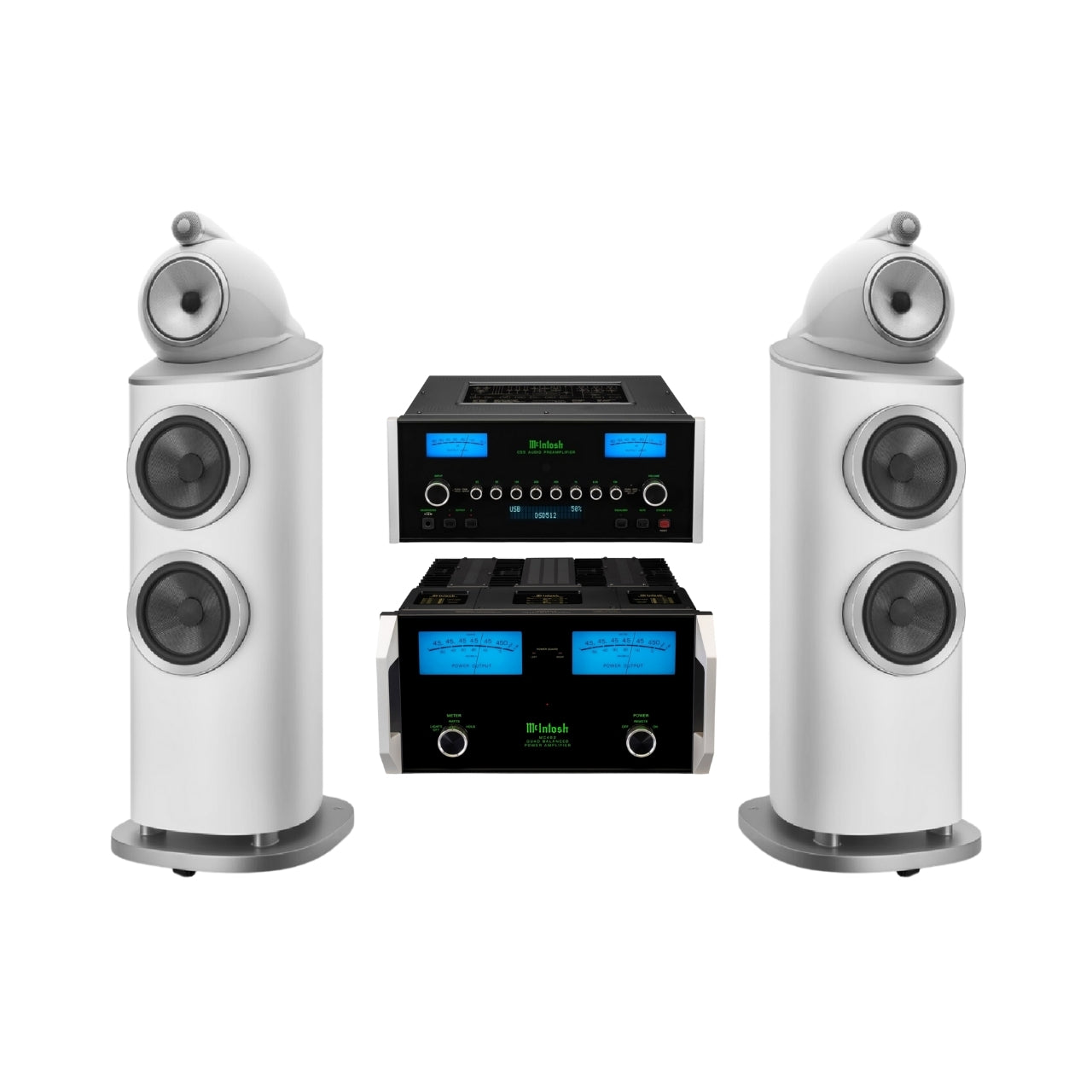 Bowers & Wilkins 802 D4 + Preamplificador C55 + Amplificador MC462