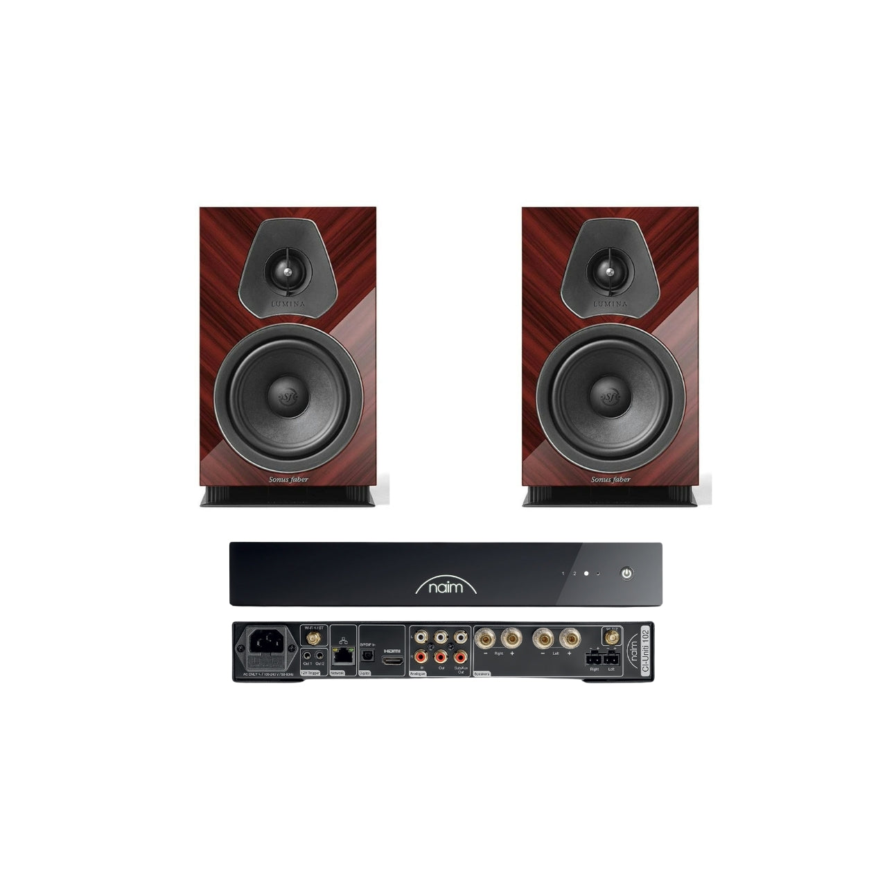 Bocinas Lumina ll Amator SF + Ci Uniti 102 Amplificador Integrado