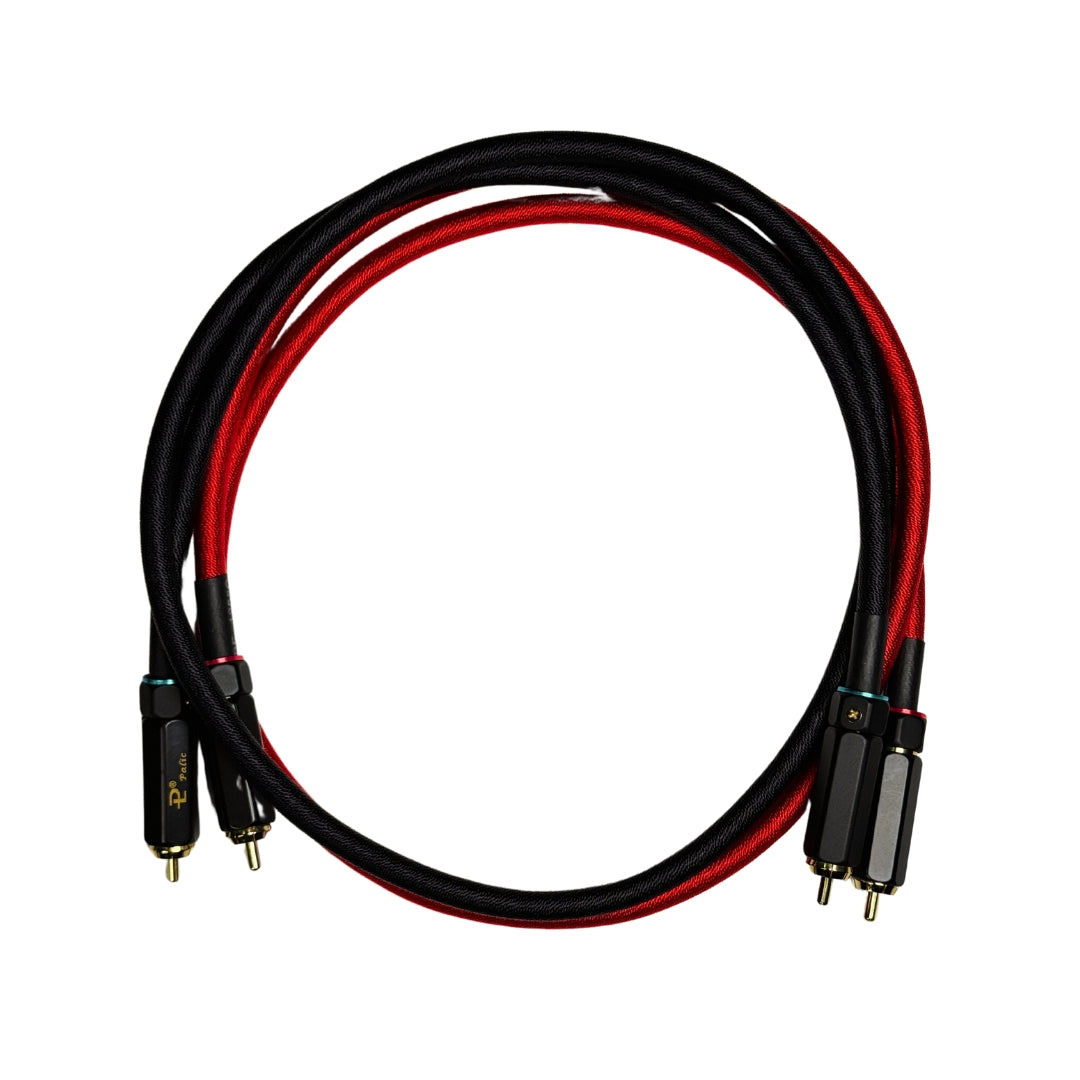 Cable RCA artesanal de audio terminado en hilo 1 metro