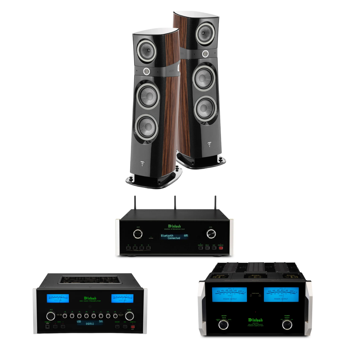 Focal Sopra N°3 + McIntosh C55 + MC462 Sistema HiFi High End