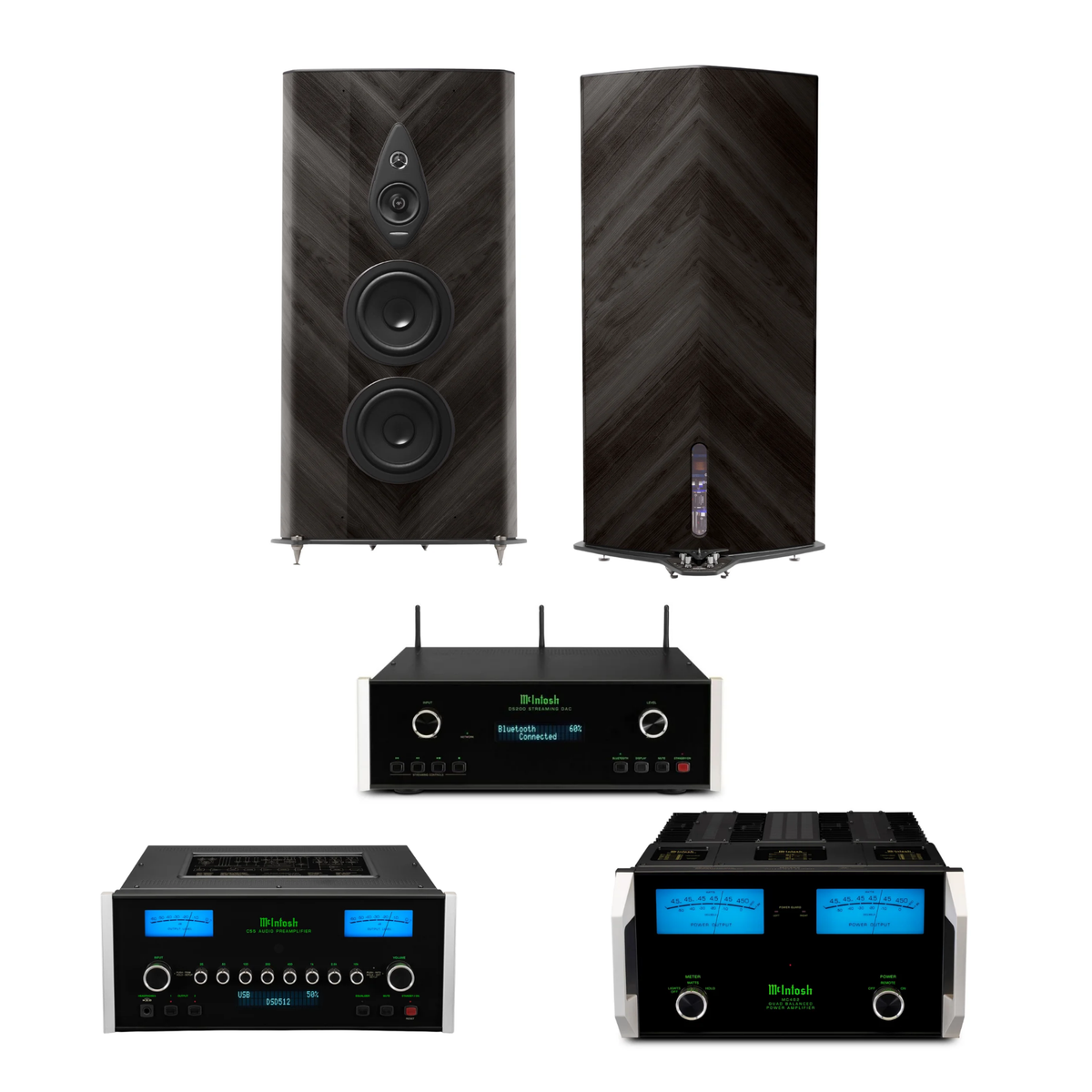 Sonus Faber Stradivari G2 + McIntosh C55 + MC462 + DS200