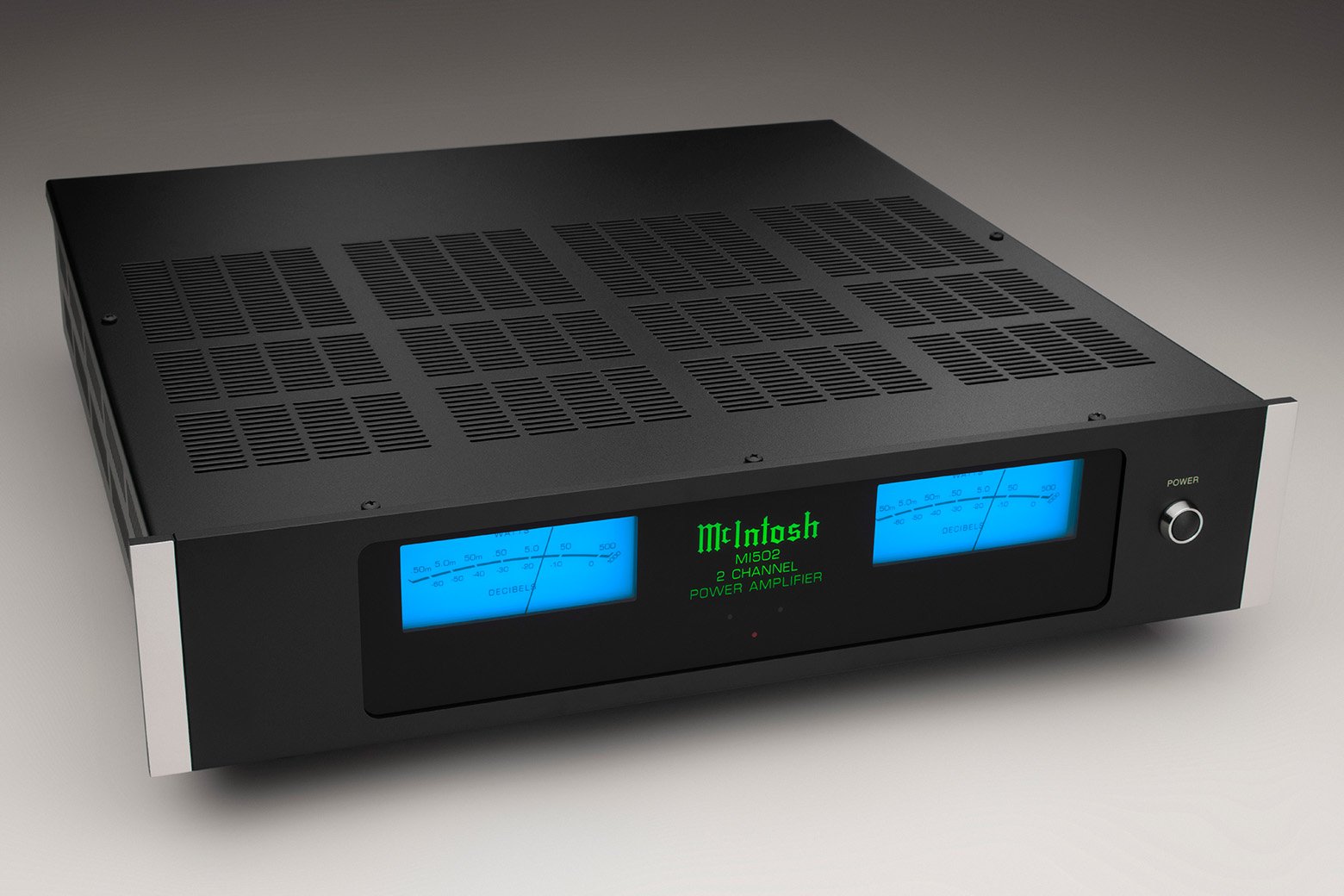 McIntosh MI502 amplificador de poder vista lateral