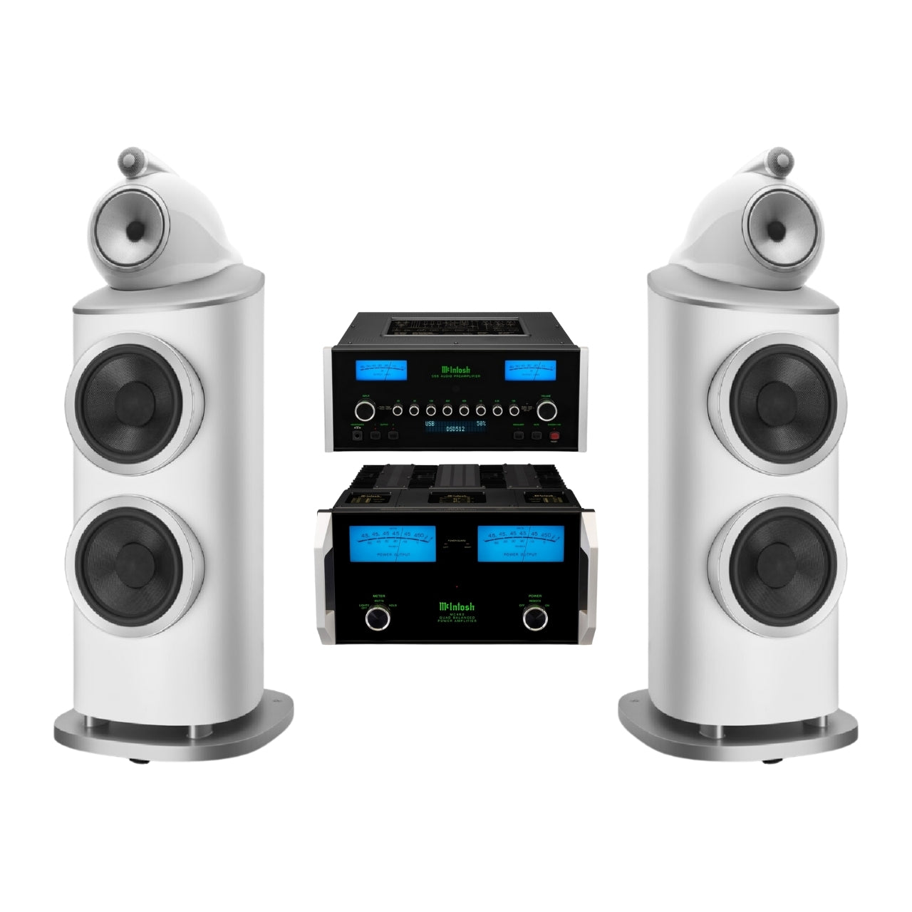 Bowers & Wilkins 801 D4 + Preamplificador C55 + Amplificador MC462