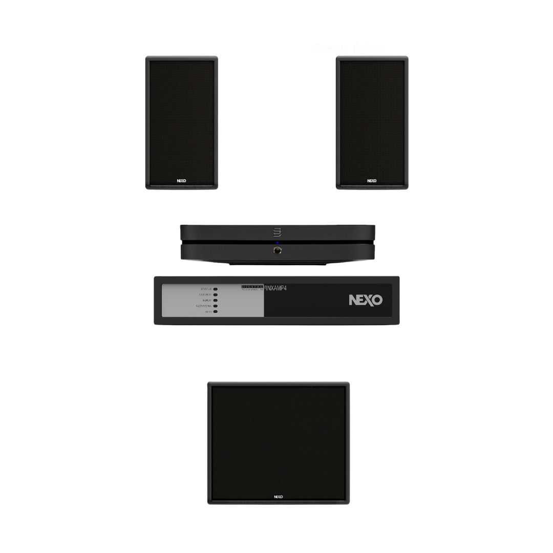 Combo de Audio NEXO ePS6-EN54 + eLS400 con Bluesound NODE