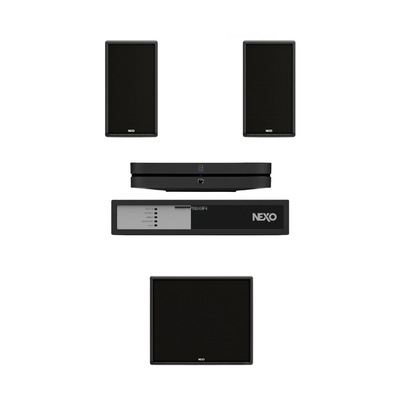 Combo de Audio NEXO ePS6-EN54 + eLS400 con Bluesound NODE