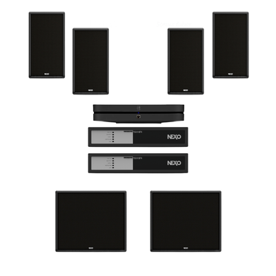 Combo de Audio NEXO ePS6-EN54 + eLS400 con Bluesound NODE