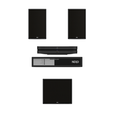 Combo de Audio NEXO ePS8-EN54 + eLS400 con Bluesound NODE