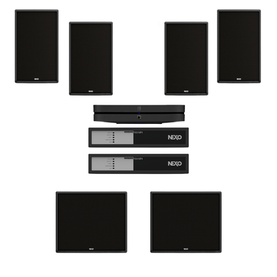 Combo de Audio NEXO ePS8-EN54 + eLS400 con Bluesound NODE