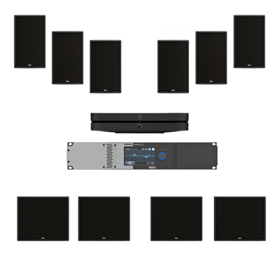 Combo de Audio NEXO ePS8-EN54 + eLS400 con Bluesound NODE