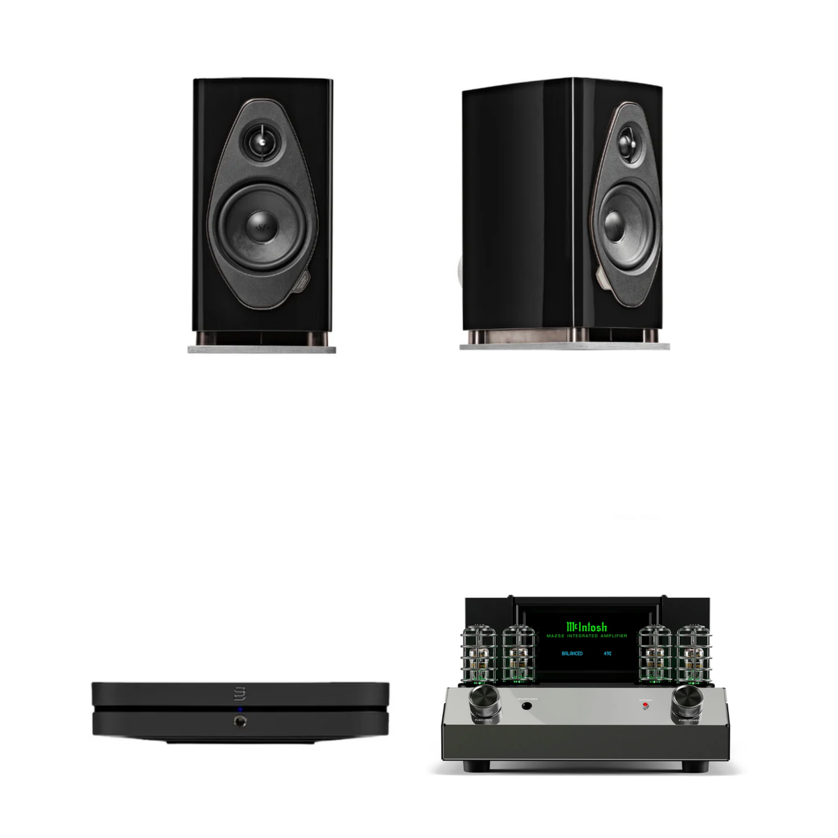 Sonus Faber Sonetto I + McIntosh MA252 + Bluesound Node