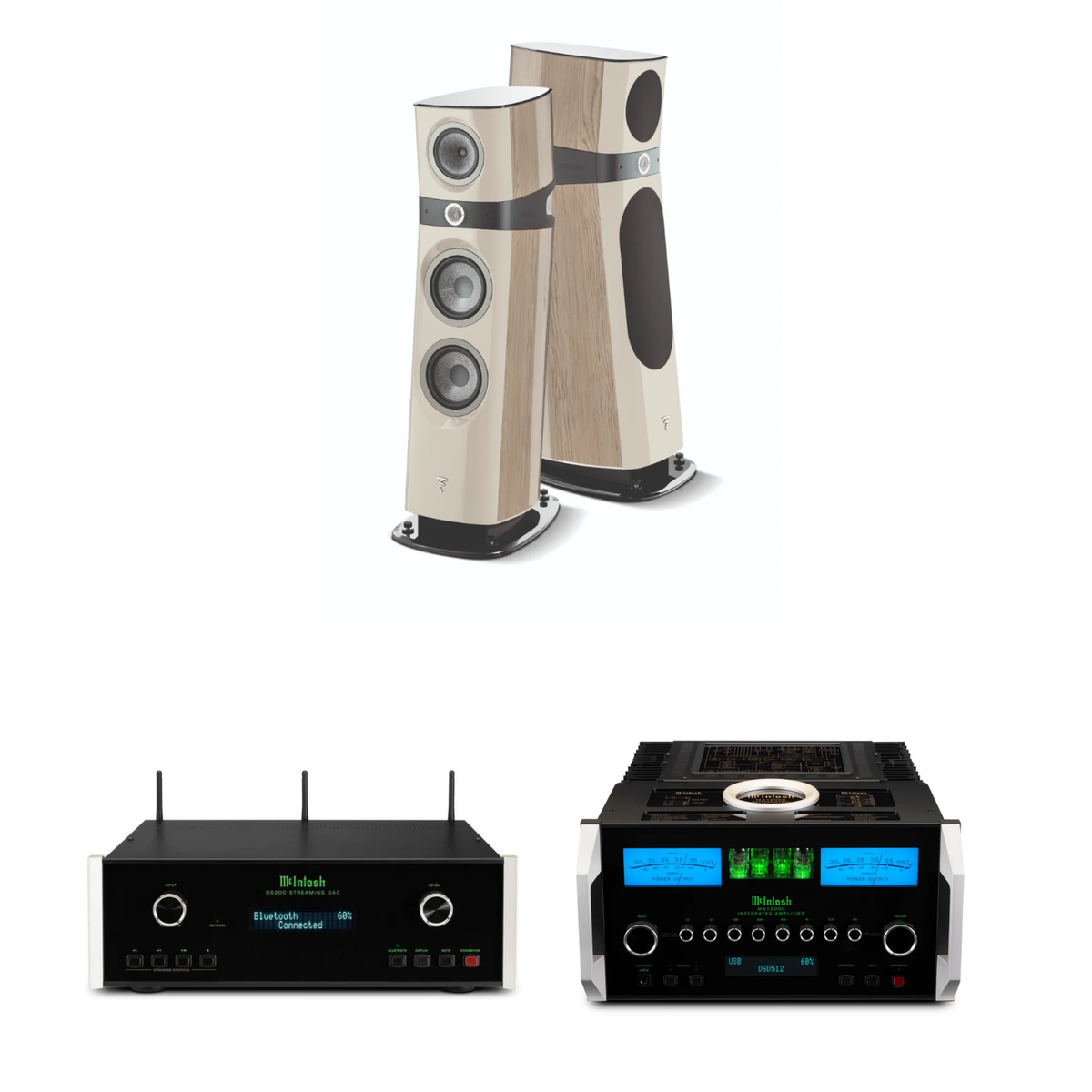 Focal Sopra N°3 + McIntosh MA12000 + DS200 Sistema HiFi High End