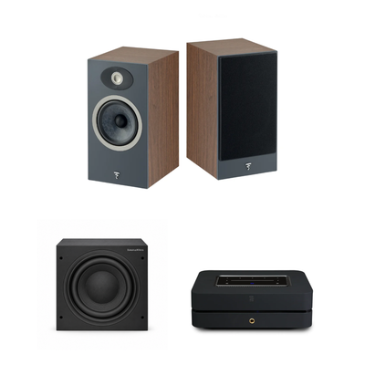 Focal Theva N°1 + Bluesound POWERNODE + B&W ASW608 Sistema HiFi 2.1